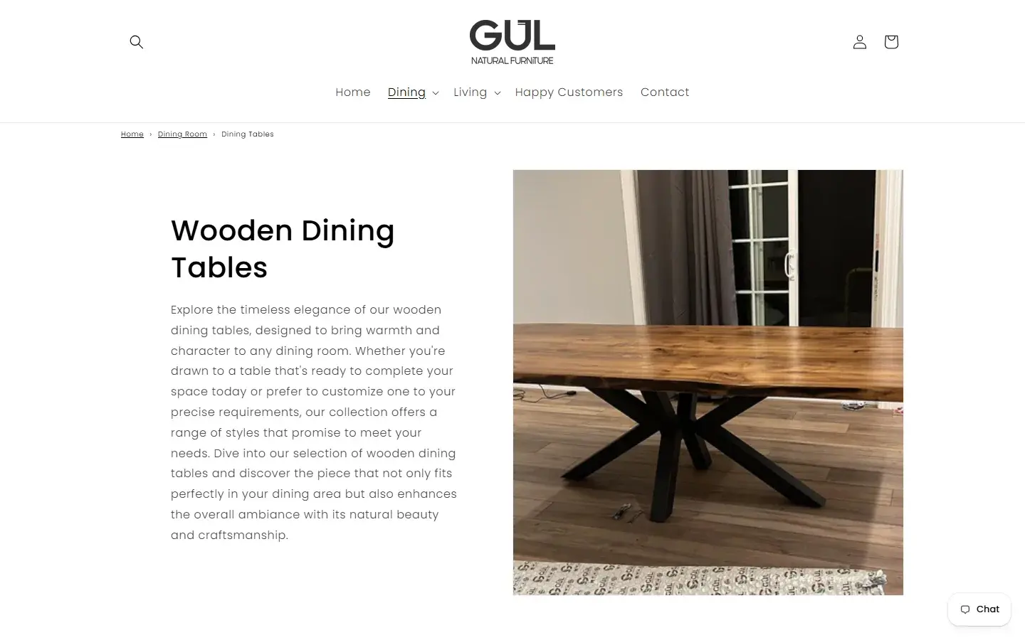 Gul Natural koleksiyon sayfası ekran görüntüsü